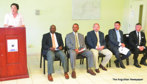 L-R: Governor Scott, Insp. Valence Holder, Sgt. Michael Thomas, CST. Brian Macnab, Sgt. Richard Laws and CST. Andrew Dickson