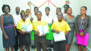 Mrs Lori-Rae Alleyne Franklin and Staff with Winners