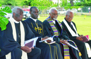 Rev. John A. Gumbs, Pastor Hugo Brooks, Rev. Dr.  Wycherley Gumbs and Rev. Menes Hodge