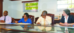 Mr. Bren Romney, Mrs. Chanelle Petty-Barrett, Minister Jerome Roberts and Governor Scott 