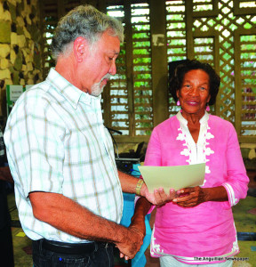 Presentation of certificates to Mrs. Audrey Rogers 