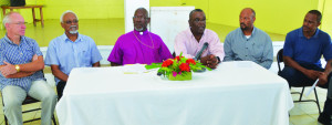 L-R: Fr. Paul Czoch, Rev. Dr. Wycherley Gumbs, The Rt. Rev. L. Errol Brooks, Pastor Cecil Richardson, Pastor Lucien McDonna and Pastor Phillip Gumbs.