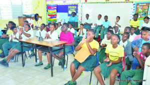 Students at the question and answer session