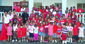 Pre and Primary students with teachers at Central Christian School