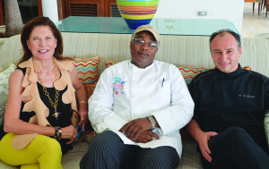 Mrs Linda Hickox, Chef Dean Samuel and Chef Daniel Le Guenan