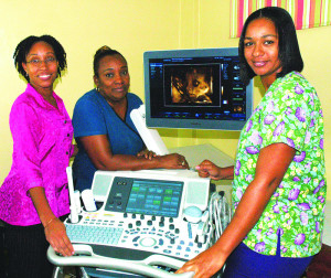 Staff of Radiology Department pictured from left to right: Dr. Cheryl Dangleben, Radiologist; Sherine Sasso, Radiographer; Clemencia Dupie, Radiographer 