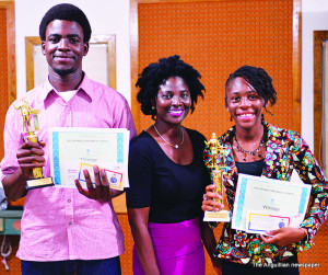 Oratorical Contest Chairperson, Michelle Queeley with local winners.