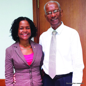 ?Dr. The Honourable D. Orlando Smith, Premier of the British Virgin Islands with UWI BOT Manager, Dr. Phyllis Fleming-Banks