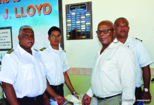 Pilots Paul Smith, his son Paul Jr and Tony Webster with CM Hughes