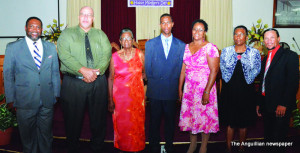 Pastor Berg, Kenneth Hodge, Rose Harrigan, Devaunie Richardson, Kimba Carty-Southwell, Hermina Webster and First Elder, Keith Smith