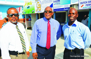 Minister Evans McNiel Rogers, Chief Minister Victor Banks and Parliamentary Secretary Cardigan Connor