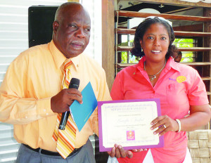 Past President Seymour Hodge and new President Genefa Fedee