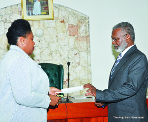 Ms. Michelle A. R. Daley, Acting Attorney General taking oath