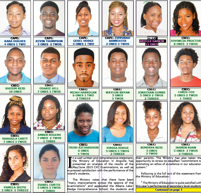 EDUCATION MINISTRY APPLAUDS SCHOOL, PARENTS, STUDENTS Promoting Excellence in Education System