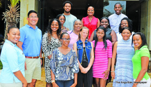 L-R: Ms. Nekyra Rogers, Mr. Todd Yamoko and Ms. Dorla Hodge  with Teachers 