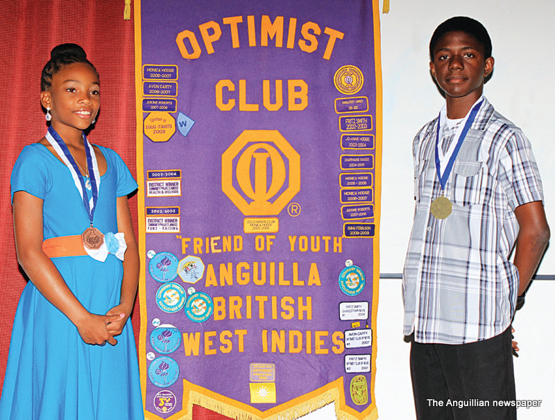 Aaron Adams and Nandi Edwards winners in Local Optimist Oratorical Contest