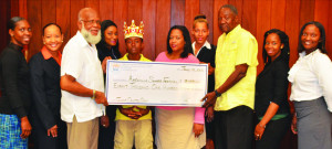 NCBA Chairman Mr. Colville Petty, NCBA Staff, Chairman of the Anguilla Summer Festival Committee, Ms. Rebecca Webster – Chairperson of the Junior Calypso Committee and Super Mario – 2015-2016 Junior Calypso King