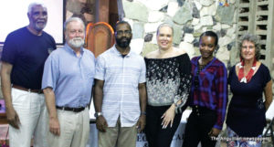 Executive Board of the AAHS with Paul Farnsworth.   L-R: Kenn Banks, Paul Farnsworth, Sheldon John, Jansie Webster, Melissa Meade and Aileen Smith. Missing are Timothy Hodge and Karim Hodge 