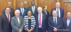 Chief Minister Victor Banks (back row 2nd from left) with other delegates in London