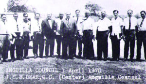 Mr. Harrigan 2nd from left with other members of the early Anguilla Council