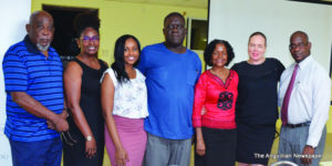 Professor Delroy Louden, Ms. Carla Harris , Ms. Tesia Harrigan,   Dr. Wycliffe Fahie, Dr. Phyllis Fleming-Banks, Ms. Jansie Webster and Mr. Bren Romney