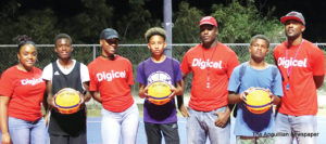 L-R: Roxanne Webster, Digicel; Jauron Gayle; Lisa Rey President (ABBA); Shaquan Fitzpatrick; Fabrice Stevens, Digicel; Steven Rogers, Rudy Webster Vice president (AABA)