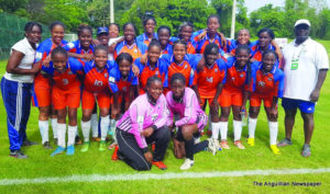 Anguilla National Football Female Team with Dr. Kofi & AFA General Sec. Marslyn R'dson