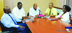 L-R Mr. Cardigan Connor, Minister Curtis Richardson, CM Banks,  Minister Evans McNiel Rogers and Mrs. Evalie Bradley 