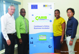 L-R Mr. Tim Quinton; COSME Consultant, Mr. Bren Romney,  Ms. Kemeloy Murphy, Mr. Leslie Abell; CaribConnect Development