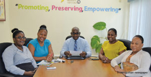 L-R: Mrs. Jocelyne Mills, Mrs. Hyacinth Bradley, Mr. Bren Romney, Ms. Kemoloy Murphy  and Ms. Kerniel Richardson-Chung