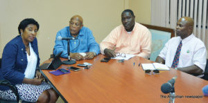 L-R: Minister Cora Richardson-Hodge, Chief Minister Victor Banks, Minister Curtis Richardson and Parliamentary Secretary  Mr. Cardigan Connor