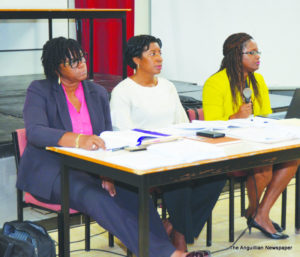 L-R: Mrs. Joann Hodge, Minister Cora Richardson Hodge  and PS Chanelle Petty Barrett