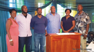 L-R: Ms. Vonetta Connor, Mr. Jose Vanterpool, Mr. Lockhart Hughes, Mr. Victor Banks, Mrs. Cora Richardson Hodge  and Mr. Othlyn Vanterpool