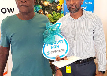 Clarence Brooks is the First Grand Prize winner of EC$5000.00 in Flow “Bag ah Money 2.0” promotion