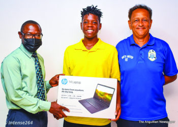 ANGUILLA FOOTBALL ASSOCIATION  PRESENTS 50 LAPTOPS TO STUDENTS