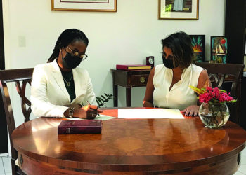 MINISTER DEE-ANN KENTISH-ROGERS SWORN IN AS ACTING PREMIER