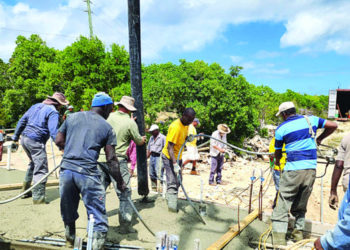 MEMBERS PLEASED WITH REBUILDING PROGRESS OF THE SHIMEI SDA CHURCH BUILDING IN LONG BAY
