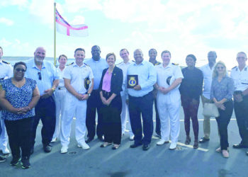 HMS DAUNTLESS PAYS COURTESY CALL  TO ANGUILLA
