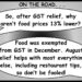 DECEMBER IS NOT AUGUST – AND GST